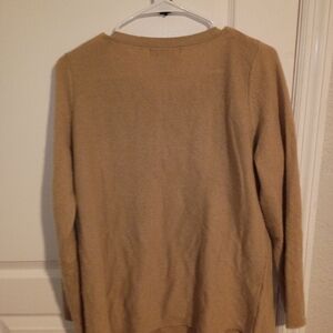 Peck & Peck Women's Cashmere Sweater Beige, Long Sleeve, 2-Ply